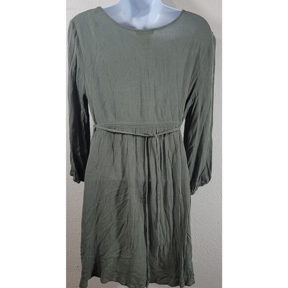 Flying Tomato Green Lace Bodice Tunic Top Medium Lightweight Soft Stretch Flowy - Picture 3 of 5